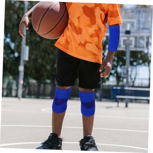Anneome 4pcs Boys and Girls Compression Elbow and Knee Pads Set Lightweight Protective Gear for Basketball Volleyball Soccer for Boy to Blue s Safe and Stylish Sports Equipment