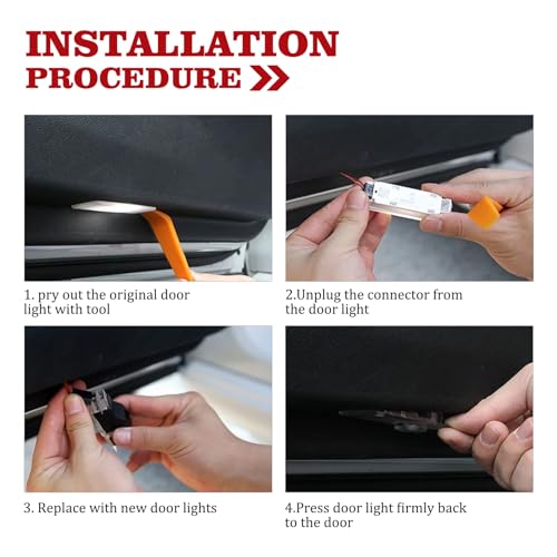Luces LED para puertas de auto Dodge Charger 2010-presente, set 2 piezas miniatura 6