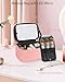 Makeup Bag With LED Mirror, Travel Makeup Bag With 3 Color Setting Light Up Mirror Cosmetic Makeup Organizer Vanity Case for Women Beauty Tools Accessories Rechargeable Makeup Travel Bag - Pink