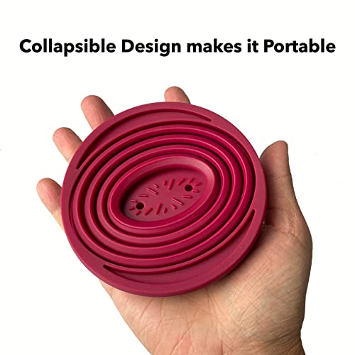 Image of Attsky Collapsible Pour Over Coffee Dripper for Camping, 2-Pack, Red | Reusable Silicone Filter Holder for Travel & Backpacking, Brews 2+ Cups, Single-Cup Brewer, Compact Camp Coffee Maker Kit