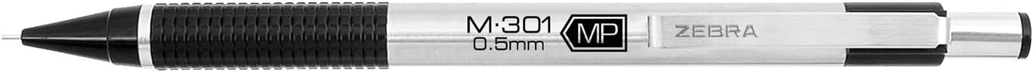 Zebra Pen Corporation Products - Mechanical Pencil, Lead/Eraser, Refillable, 0.5 mm, Blue - Sold as 1 EA - Stainless steel mechanical pencil features a lightweight yet durable stainless steel barrel for a modern appearance. Offers a nonslip grip. Sturdy metal pocket clip for easy storage and accessibility. Replaceable eraser with Zebra's 83211. Refillable with standard 0.5 mm lead.