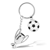 Fagent Fußball Schlüsselanhänger Metalldrehendes 3D Sport Keychain, Mini Fußball Schlüsselbund Stressbälle, Fußballschuh mit Ball/Fußballer, für Fussball Fußballspieler Geschenk
