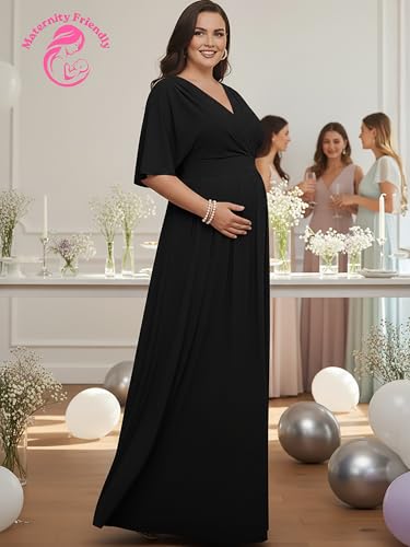 Image of KOH KOH Womens Long Pleated Flowy Modest Evening Wedding Guest Maxi Dress