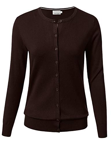 Allsense Women's Long-Sleeve Lightweight Crewneck Cardigan Sweater