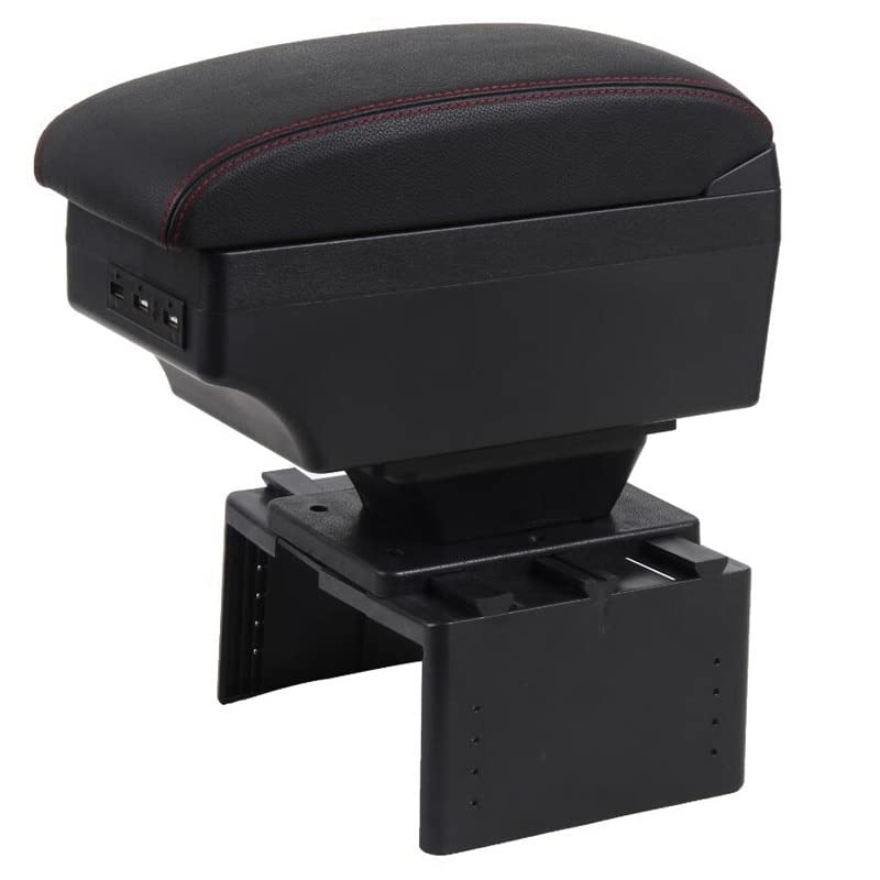 Części samochodowe Pudełko do przechowywania podłokietnika samochodowego uniwersalnego Pu Skórzany wnętrza centralny pojemnik z podwójną warstwą sklepu z 7 USB Porty Akcesoria