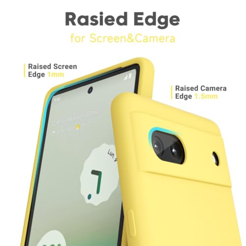 LoeoeL for Google Pixel 6A Phone Case Silicone, Minimalist Ultra Thin Slim Soft Rubber Gel Solid Color Matte TPU Cute Case for Women, Girly Plain Aesthetic Design & Camera Cover Protection, Yellow by LoeoeL - Used condition - Image 4
