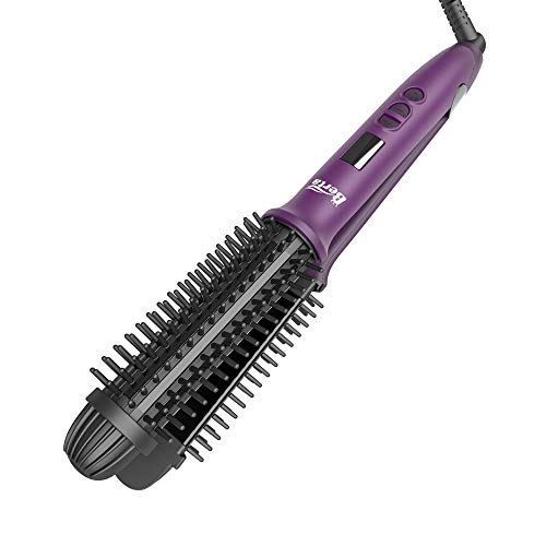Berta 3In1 Hair Brush Iron Professional Hair Curling Iron&Hair Straightener&Hair Curler Brush Ceramic Hot Brush, Negative Ionic Dual Voltage For Travel #TOP24