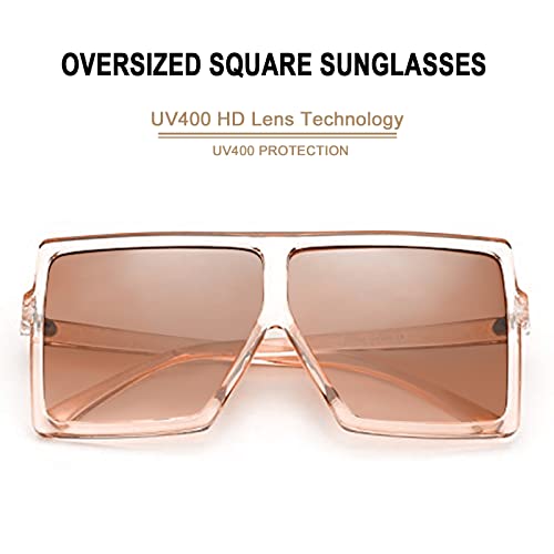 Oversized Square Sunglasses Womens Trendy Flat Top Shades Sunglasses for Women Men Large Fashion UV Protection2