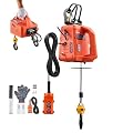VEVOR 3-in-1 Electric Hoist Winch, 1100 lbs Capacity, 1500W Portable Electric Power Winch, 25 ft Lifting Height, 16.4 ft/min with Manual, Wired & Wireless Remote Control for Factory, Warehouss, Garage