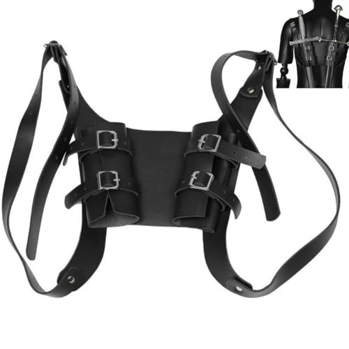 Support d'épée Viking à double fourreau en cuir pour corriger la posture - 6