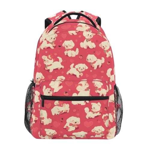 Cartable école chiens blancs pour voyage ados et filles