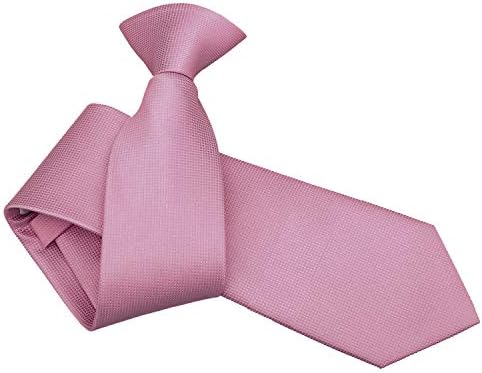 DQT Men Plain Solid Check Wedding Formal Casual Groom Best Man Office Security Easy to Wear Clip On Tie