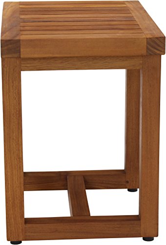 Image of AquaTeak The Original 18 inch Spa Teak Shower Bench & AquaTeak Premium Teak Oil