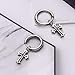 Slewtbbm Stainless Steel Silver Hoop Earrings with Sparkling Cross Pendant Cubic Zirconia Embellished Trendy Fashion Jewelry for Men Women
