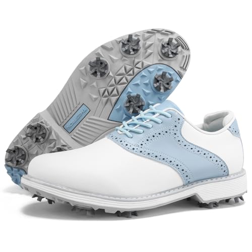 THESTRON Women Professional Golf Shoes Spikes Golf Sport Sneakers Female Outdoor Sports Shoes Golf Walking Sneakers with Spikes