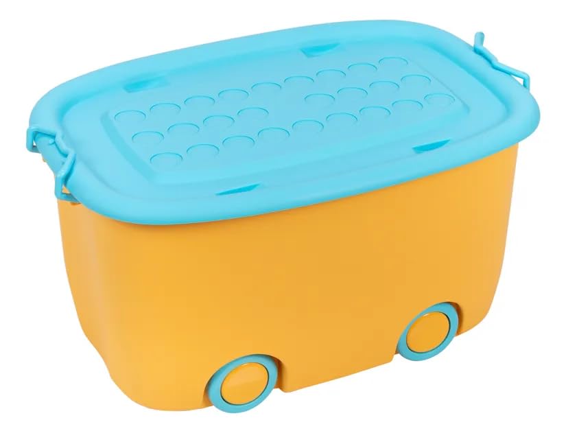 Image of Toy Storage Chest Large Storage Organizer with Wheels Multipurpose Storage Box for Clothes, Toys, Household Items, Kitchen, and Stationery with Lid and Wheels for Kids Toys (PACK OF 1)