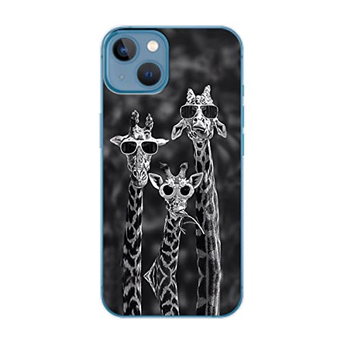 Coque iPhone 14 antichoc pour éviter les rayures avec design girafe en TPU souple