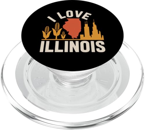 I Love Illinois Cornfields Skyline Icono PopSockets PopGrip para MagSafe
