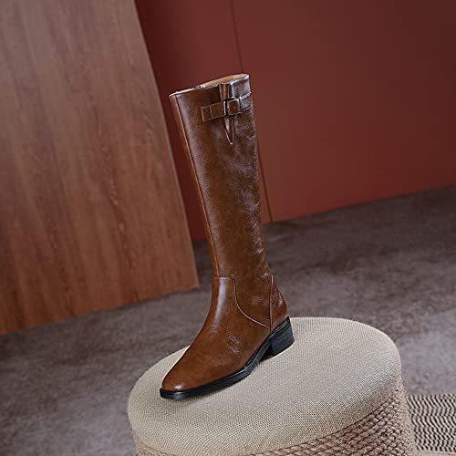 Ltlwsh Boots For Women,Autumn And Winter Women's Knee-High Boots Knight Boots,Brown,4.5 #TOP1