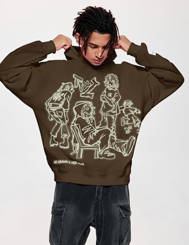 Vamtac Mens Graphic Hoodies Y2k Cute Pullover Oversized Fashion Streetwear Casual Hooded Sweatshirt Unisex Tops