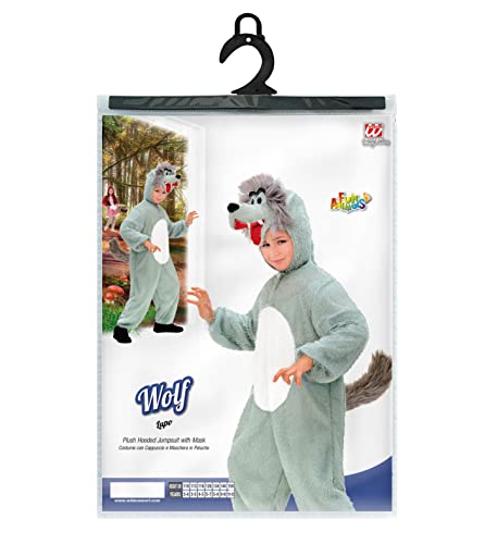 Widmann - Disfraz de lobo para niños, mono de peluche, disfraz de animales, disfraces, carnaval