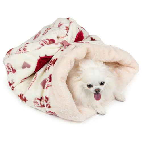 ペットパラダイス ディズニー ミッキーマウス 犬 ベッド 冬用 遠赤外線 洗える ニット柄 筒型 寝袋 (35×50cm) 遠赤 あったか ペット 冬 かわいい おしゃれ 可愛い 【国内直営店72店舗展開2025/10/1時点】 寝具 注目