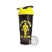 Gold's Gym UK 600 ml auslaufsichere Kunststoff-Shaker-Flasche, Schwarz/Gelb, Einheitsgröße