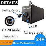 SSCYHT 24 Volt Lithium Battery 24V 10Ah 6.6Ah 13Ah 24Ah 18Ah Replacement Battery 24V Electric Wheelchair Batteries with Charger for 150W - 600W Motor Kit,24V24Ah - Image 3