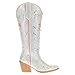 Vaccari Women's Amber Premium PU Leather UT Longhorns Tall Top Bling Cowboy Boots - 7 B