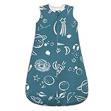 ZIGJOY Saco de dormir para bebé, saco de dormir cálido para bebé de 1,5 tog, manta portátil con cremallera de 2 vías para todas las estaciones, Blue Planet, 6-12 Meses