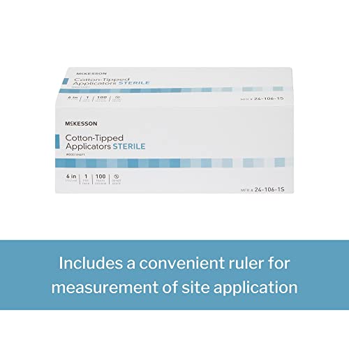 Mckesson Cotton-Tipped Applicator Swabstick, Sterile, Wood Shaft, 6 In, 100 Count, 1 Pack #TOP2