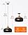 tomons Pendant Light Modern Lantern Lighting with LED Bulb, Wood Pattern Dome Minimalist Industrial Ceiling Hanging Lamp for Kitchen Island, Barn, Dining Room, Living Room, Bedroom - Black