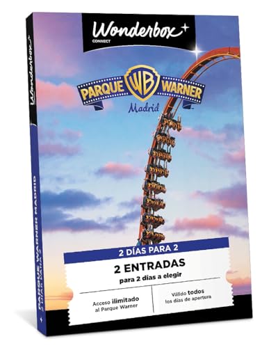Imagen de Tick&Box Caja Regalo 2 Días Acceso Ilimitado al Parque Warner para 2 Personas 22 Atracciones 20 Espectáculos Regalo Original para Todos