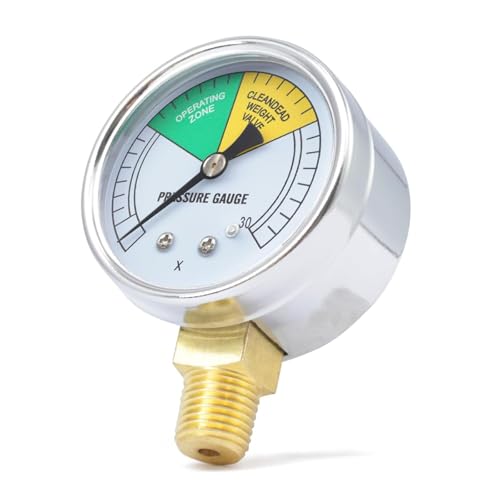 RYUJNDK Pressure Gauge 0-30 Bottom Mount 2Inch Pressure Fryers Gauge Pressure Cooker Repair Part Stainless Steel Texture for Kitchen Cooking