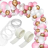 123 pcs Pink Gold Balloon Garland Kit - 16Ft Long Pink White and Gold Balloon Garland kit for Girl Birthday Baby Shower Wedding Bachelorette Party Decorations
