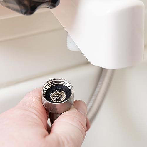 Image of Camco RV /Marine Flexible Replacement Shower Hose | Reinforced Construction | Measures 60-Inches | Brushed Nickel (43748)