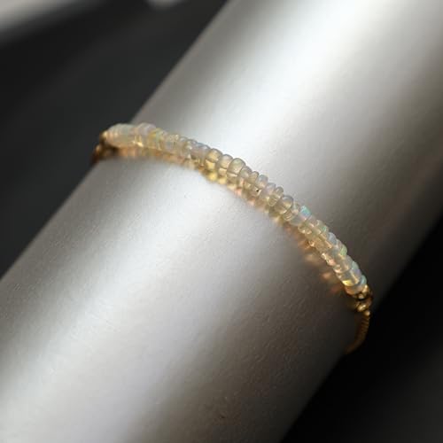 Gempires Bolo Birthstone Bracelets for Women, 14K Gold Plated Bolo Bracelet, Adjustable, Dainty & Hypoallergenic with Genuine Gemstone Beads, gift for her4