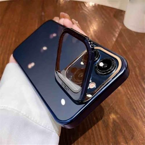 ���b�L�����t���J���������Y�ی�X�^���h�d�b�P�[�X iPhone 15 12 13 14 16 Pro Max �n�[�h�ϏՌ��J�o�[ �l�C�r�[�u���[ iPhone 15 Pro�p