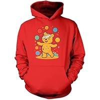 HotScamp Kids Spotty Hoodie - Childrens Spots Top Juggling Bear Kid Hoodie Spotty Day Friday Unisex School Charity Sweatshirt - 7-8 Years Red