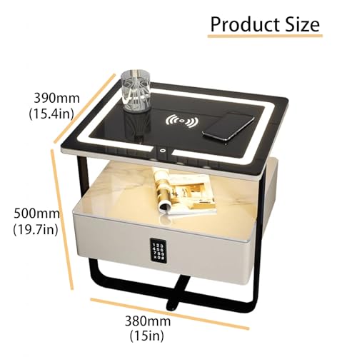 Lampe de chevet tactile avec station de charge et table de nuit connectée à code - 2