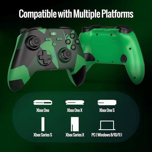 Image of BETMI Wireless Controller Compatible with Xbox|PC, Built-in Audio Jack | Built-in Audio Jack /Macro /Turbo /Hall Effect Joysticks /2.4GHz Dongle, Compatible with Xbox One, Series X /S (Green /Black)