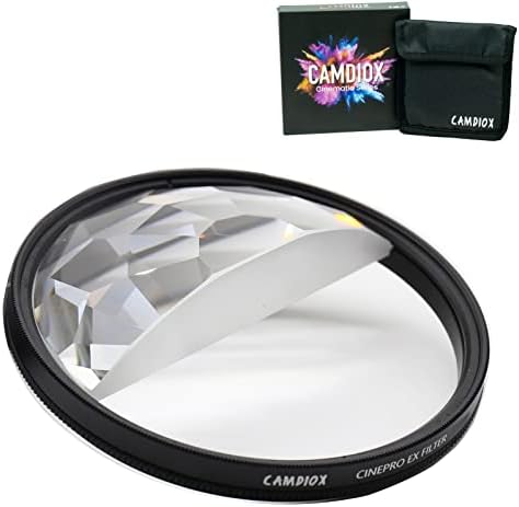 Camdiox Cinepro EX Half Crystal Kaleidoscope Optical Glass Prism Filter - Cinematic Special Effect Multiple Image with rotatable Ring for DSLR mirrorless Video Camera (72mm)