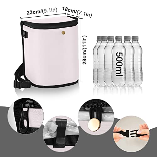 Image of Wudan Small Car Trash Can Blush Pink Accessories for Garbage Storage Organizer with Lid Waterproof Portable Auto and Truck Interior Seat Bin