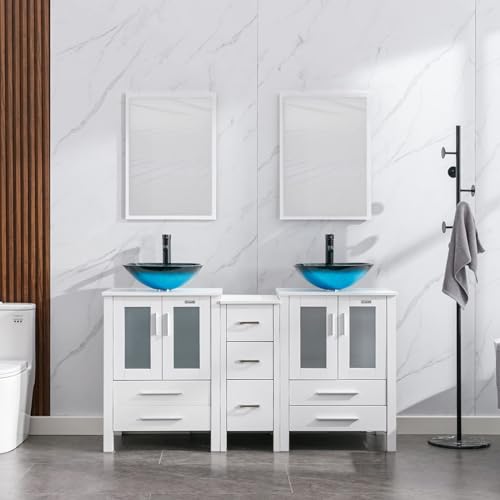 eclife 60" Modern Bathroom Vanity Sink Combo Freestanding Cabinet with