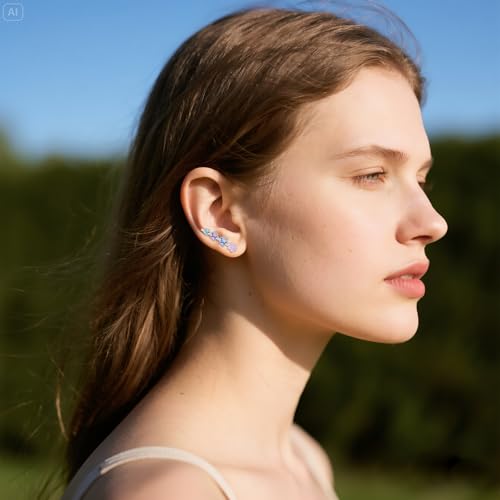 Boucles d'oreilles argent 925 fleurs de cerisier comme cadeau de Noël - 2