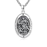 DOTBJ Guardian Angel Medal Necklace, 925 Sterling Silver Catholic Patron Pendant with Stainless Steel Chain 22'+2'
