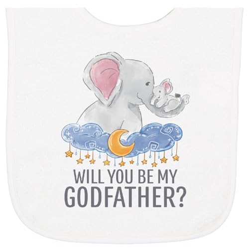 inktastic Will You Be My Godfather Baby Terry Cloth Bib