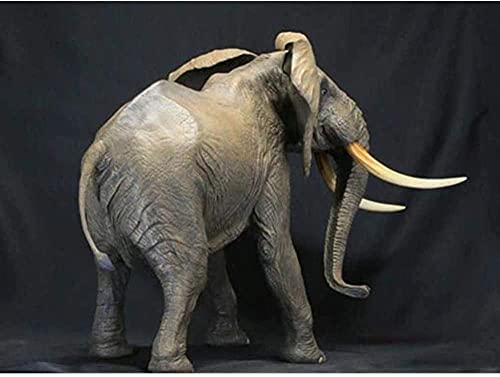 Perfeito Elefante Africano Pintado em PVC Modelo Vida Selvagem, Edição Limitada, Peça Mestre Fina