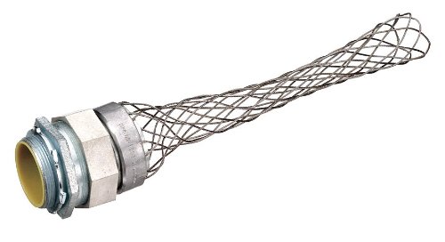 Liquid Tight Conduit Grip, Steel Fitting and Stainless Steel Mesh, Conduit Size: 3/4" - 074-09-3513
