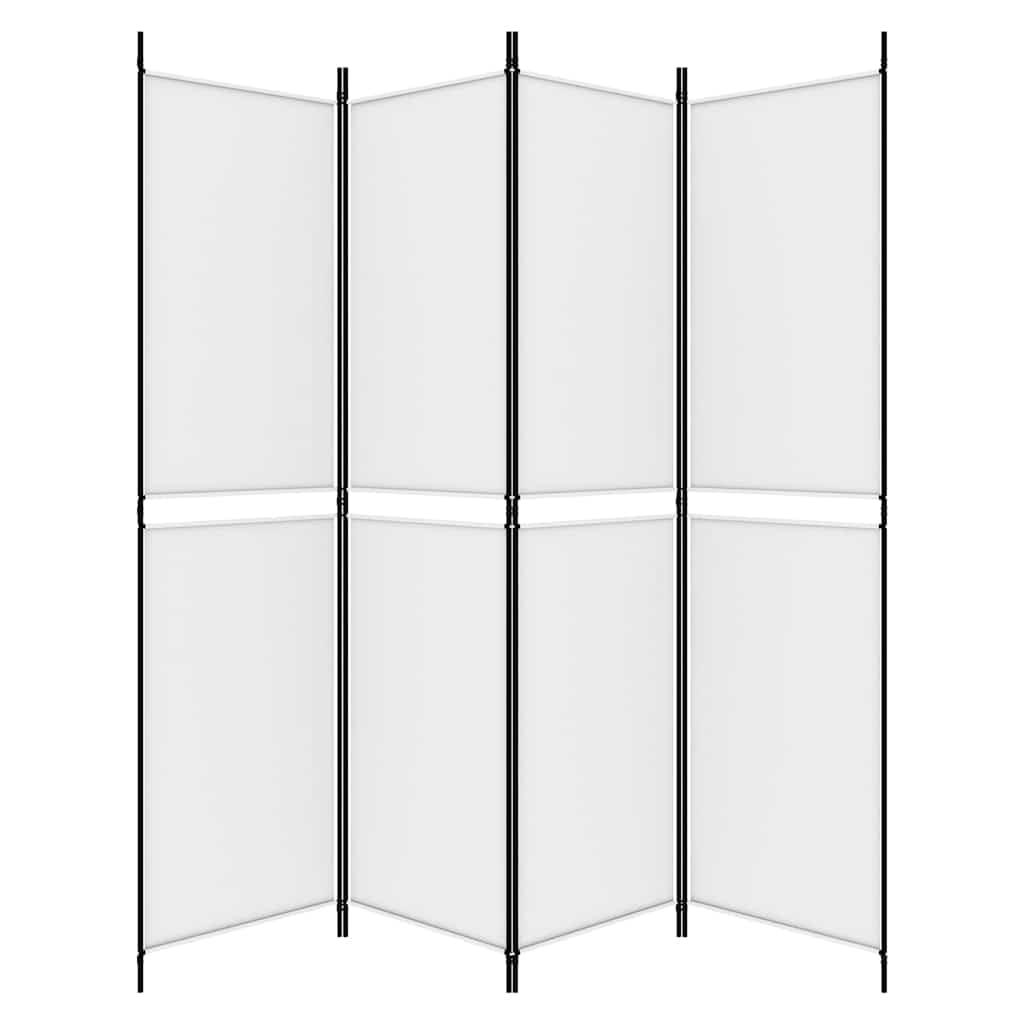 Parawan Przegroda 4 Panele Biała Tkanina 200x200 cm